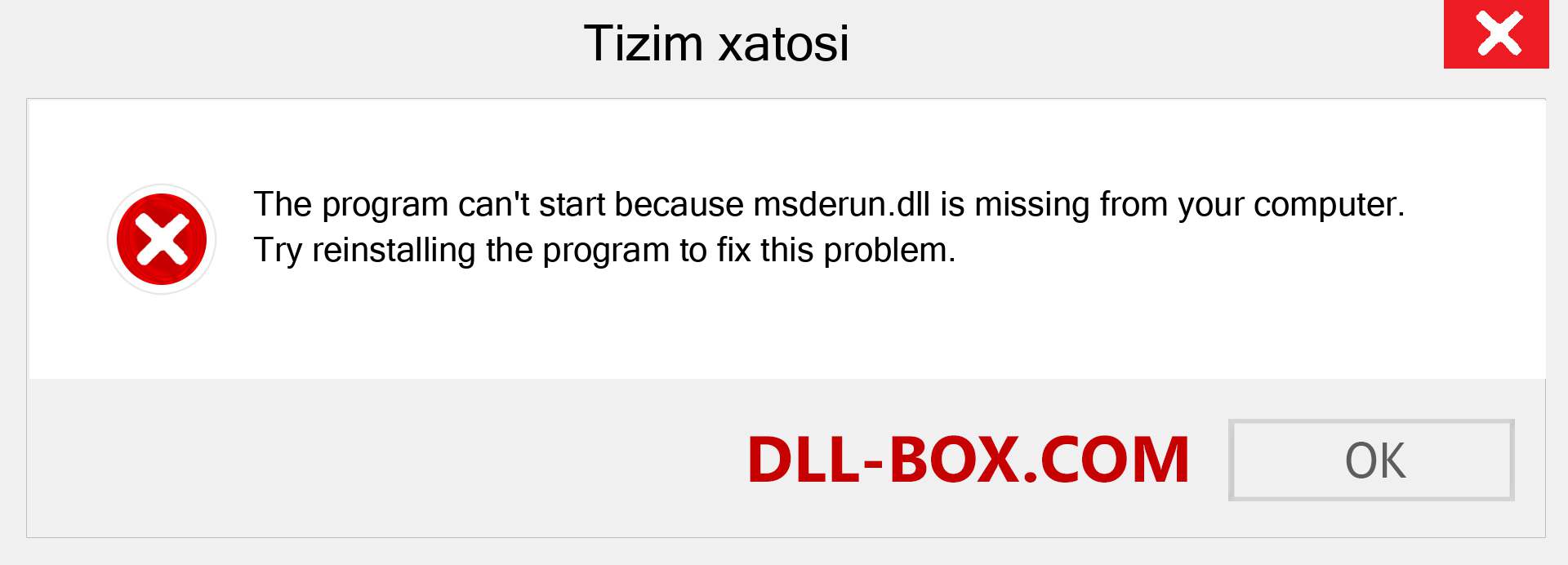 msderun.dll fayli yo'qolganmi?. Windows 7, 8, 10 uchun yuklab olish - Windowsda msderun dll etishmayotgan xatoni tuzating, rasmlar, rasmlar